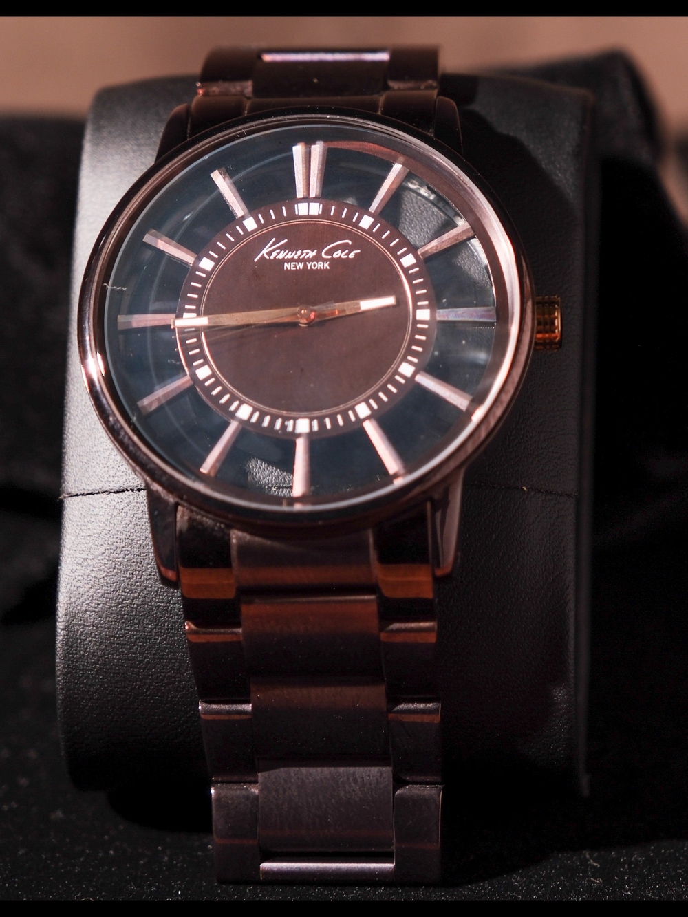 Kenneth Cole New York Transparency KC9047 Brown Stainless Steel Watch Minimalist
